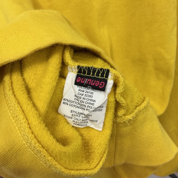 Volcom Yellow Raglan Crew Neck Pullover Sweatshirt Women's Small‎ Y2K - Picture 6 of 6